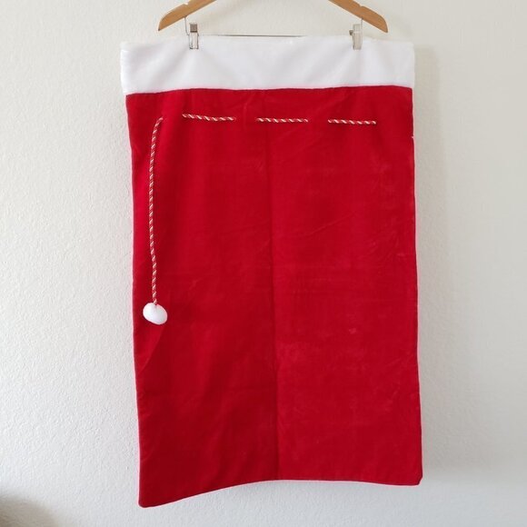 Reusable - XL Santa Material Bag Sack With Tie Closure 36"x23.5" Christmas - Picture 3 of 7